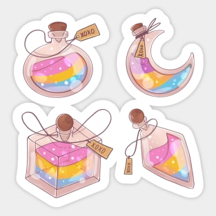 Pan sexual LGBT potions sticker set of four Sticker